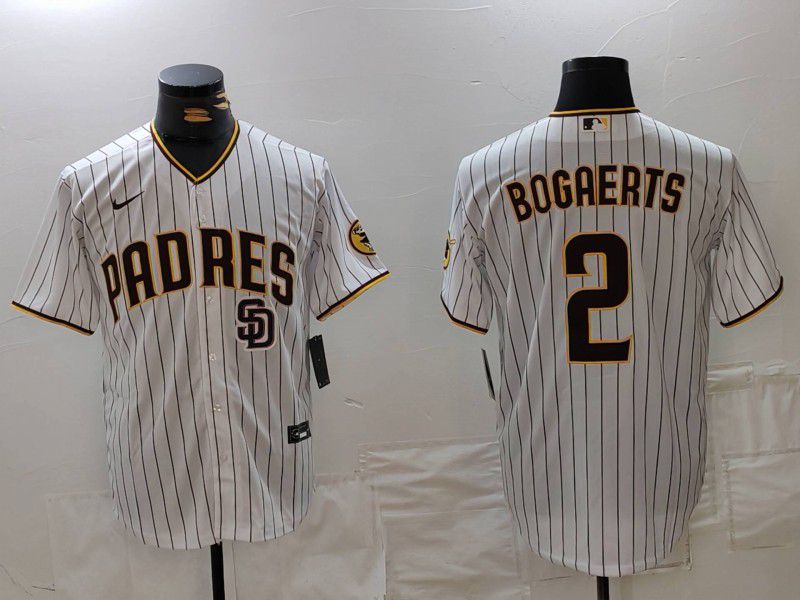 Men San Diego Padres #2 Bogaerts White Stripe Game 2024 Nike MLB Jersey style 2->san diego padres->MLB Jersey